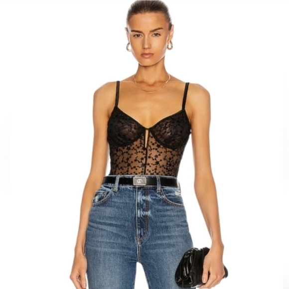 NWT FLEUR DU MAL STAR EMBROIDERY BODYSUIT - Picture 1 of 8